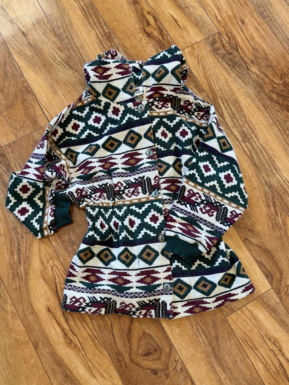 Borderline Kids Aztec Jacket sz 7/8 100% cotton made in USA